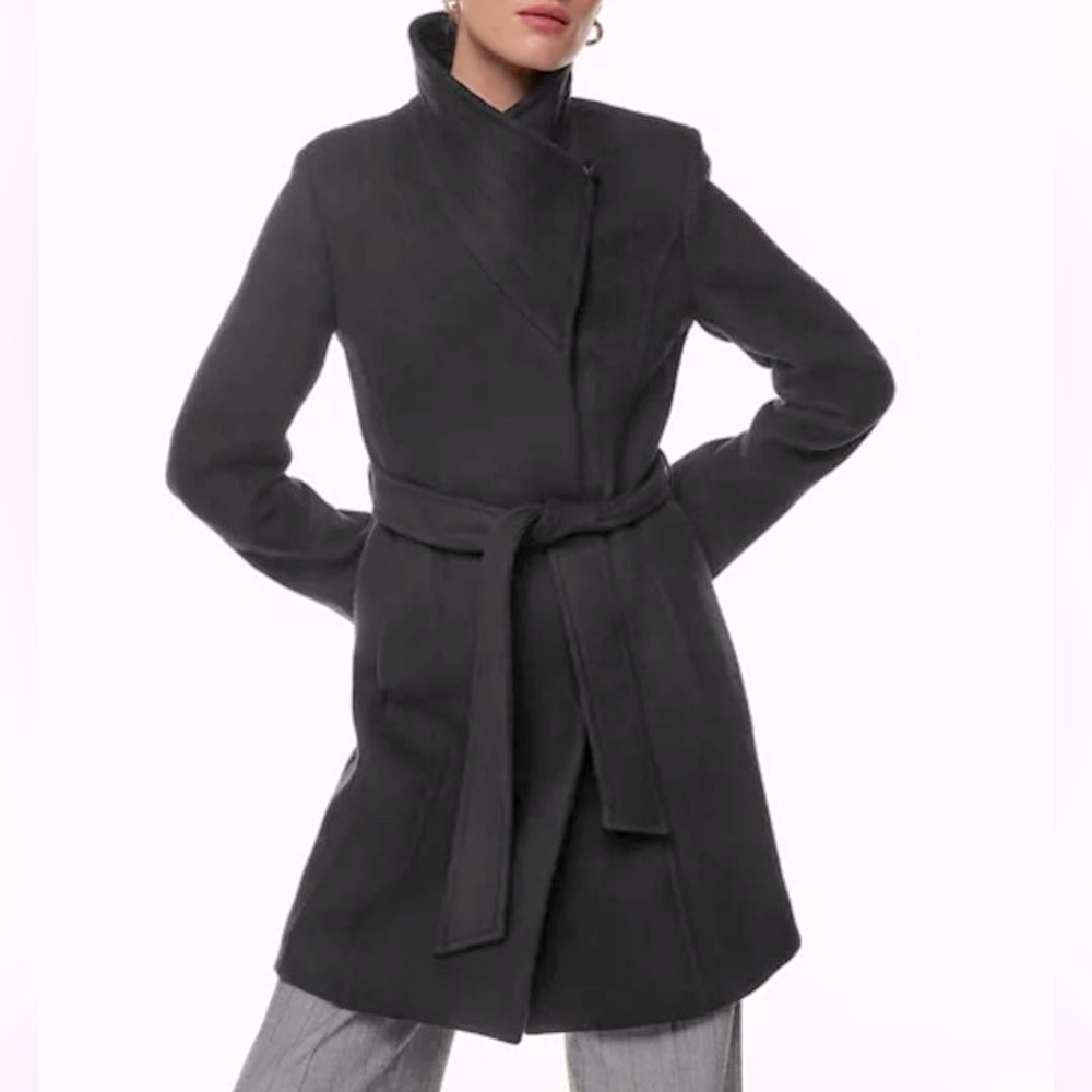 Babaton Black Wool Cashmere Coat Size S